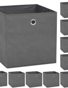 vidaXL Úložné boxy 10 ks netkaná textilie 32 x 32 x 32 cm šedé