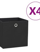 vidaXL Úložné boxy 4 ks netkaná textilie 28 x 28 x 28 cm černé