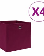 vidaXL Úložné boxy 4 ks netkaná textilie 28 x 28 x 28 cm tmavě červené