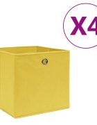 vidaXL Úložné boxy 4 ks netkaná textilie 28 x 28 x 28 cm žluté