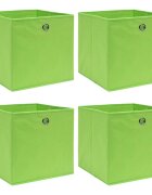 vidaXL Úložné boxy 4 ks zelené 32 x 32 x 32 cm textil