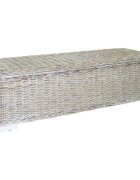 vidaXL Úložný box bílý 110 cm přírodní kubu ratan a masivní mahagon