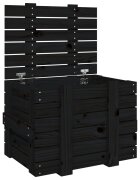 vidaXL Úložný box černý 58 x 405 x 42 cm masivní borové dřevo