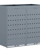 vidaXL Úložný box na 2 popelnice Světle šedá 136 x 775 x 1215 cm