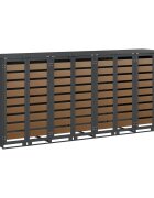 vidaXL Úložný box na 3 popelnice Ocel Antracit