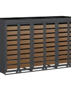 vidaXL Úložný box na 3 popelnice Ocel Antracit