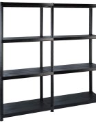 vidaXL Úložný regál 4patrový černý 122 x 305 x 130 cm plast