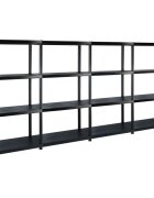 vidaXL Úložný regál 4patrový černý 244 x 305 x 130 cm plast
