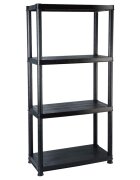 vidaXL Úložný regál 4patrový černý 61 x 305 x 130 cm plast