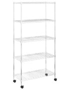 vidaXL Úložný regál 5 polic 75x35x155 cm s kolečky chromovaný 250 kg