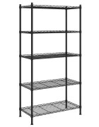 vidaXL Úložný regál 5 polic 90 x 35 x 180 cm černý 250 kg