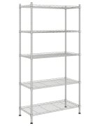 vidaXL Úložný regál 5 polic 90 x 35 x 180 cm chromovaný 250 kg