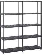 vidaXL Úložný regál 5patrový černý 142 x 38 x 170 cm plast