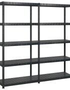 vidaXL Úložný regál 5patrový černý 170 x 40 x 185 cm plast