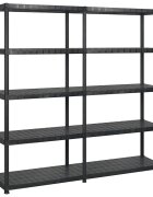 vidaXL Úložný regál 5patrový černý 183 x 457 x 185 cm plast