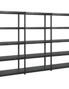 vidaXL Úložný regál 5patrový černý 255 x 40 x 185 cm plast