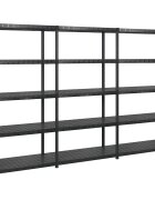 vidaXL Úložný regál 5patrový černý 2745 x 457 x 185 cm plast