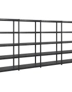 vidaXL Úložný regál 5patrový černý 340 x 40 x 185 cm plast