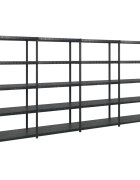 vidaXL Úložný regál 5patrový černý 366 x 457 x 185 cm plast
