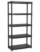 vidaXL Úložný regál 5patrový černý 85 x 40 x 185 cm plast