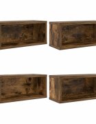 vidaXL Úložný stojan na CD 4 ks Kouřový dub 40 x 17 x 17 cm