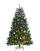 vidaXL Umělý sklápěcí vánoční stromek s 300 LED a koulemi 180 cm