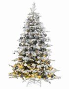 vidaXL Umělý sklápěcí vánoční stromek s 300 LED a koulemi 180 cm