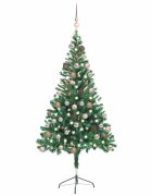 vidaXL Umělý vánoční stromek s LED a sadou koulí 150 cm 380 větviček