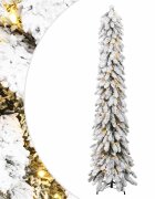 vidaXL Umělý vánoční stromek s LED osvětlením zasněžený 130 LED 210 cm