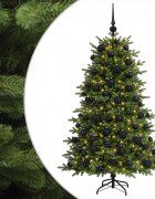 vidaXL Umělý vánoční stromek s vánočními koulemi 210 cm 300 LED