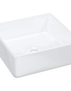 vidaXL Umyvadlo bílé 37 x 37 x 13 cm keramika čtvercové