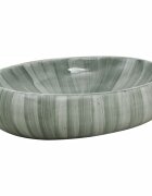 vidaXL Umyvadlo na desku zelené oválné 59 x 40 x 15 cm keramika
