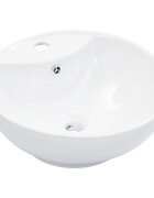 vidaXL Umyvadlo s přepadem bílé 465 x 18 cm keramika