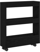 vidaXL Úzký úložný vozík Černý dub 60 x 18 x 70 cm Kompozitní dřevo