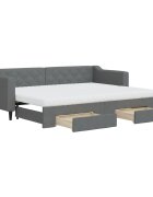 vidaXL Válenda s přistýlkou a zásuvkami tmavě šedá 80 x 200 cm textil