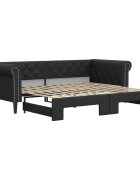 vidaXL Válenda s přistýlkou černá 90 x 200 cm umělá kůže
