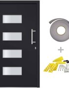vidaXL Vchodové dveře hliník a PVC antracitové 100 x 200 cm