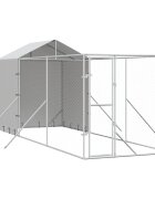 vidaXL Venkovní psí kotec se střechou stříbrný 2 x 6 x 25 m ocel