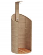 vidaXL Venkovní sprcha béžová 100 x 100 x 2415 cm polyratan a akácie