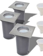 vidaXL Venkovní zemní LED svítidla 3 ks čtvercová