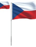 vidaXL Vlajka Česka a stožár 55 m hliník