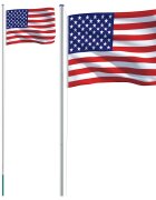 vidaXL Vlajka USA a stožár 608 m hliník