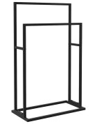 vidaXL Volně stojící stojan na ručníky černý 48 x 24 x 785 cm železo