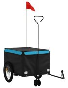 vidaXL Vozík za kolo černý a modrý 45 kg železo