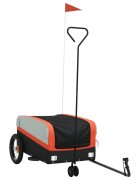vidaXL Vozík za kolo černý a oranžový 30 kg železo