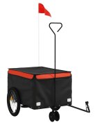 vidaXL Vozík za kolo černý a oranžový 30 kg železo