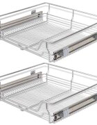 vidaXL Vysouvací drátěné košíky 2 ks stříbrné 600 mm