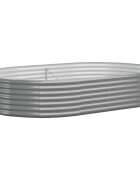 vidaXL Vyvýšený záhon pozinkovaná ocel 214x140x36 cm šedý