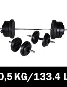 vidaXL Vzpěračská činka + sada 2 činek 605 kg