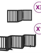 vidaXL Zábrana pro psy s dvířky skládací 15 panelů černá 750 cm topol